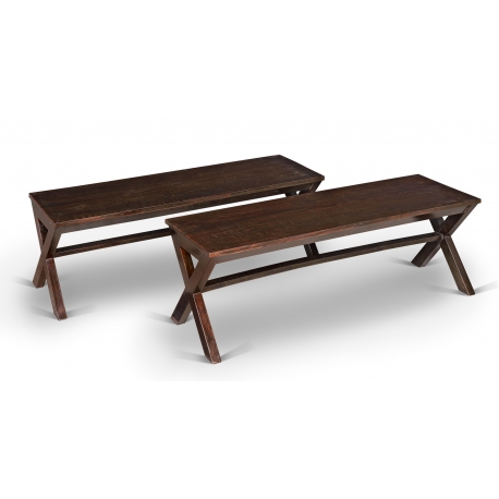 Pierre JEANNERET. Bench in solid sissoo (Indian rosewood).