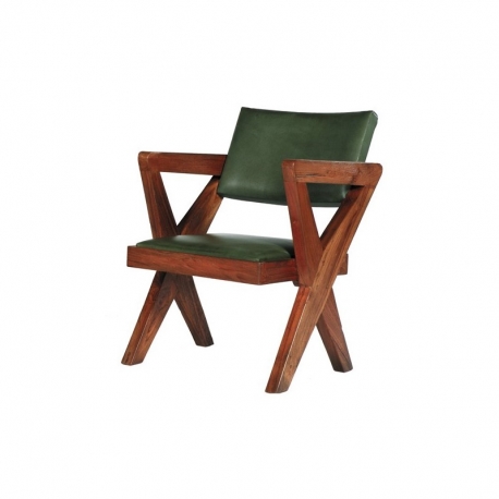 Pierre JEANNERET. Fauteuil en teck.