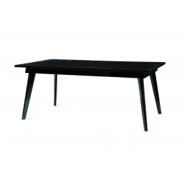 Pierre JEANNERET. Large black lacquered dining table in solid teak and teak veneer. 