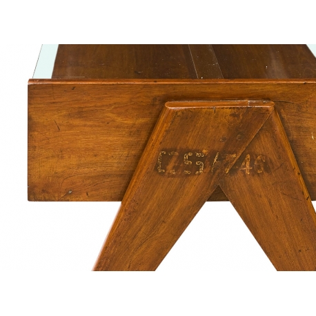 Pierre JEANNERET. Lounge table known as "coffee table" in solid teak.