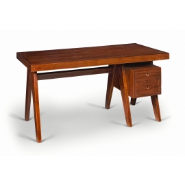 Pierre JEANNERET. Executive desk in solid teak and teak veneer.