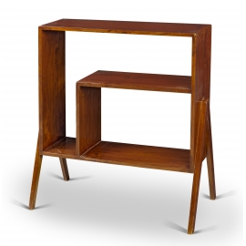 Pierre JEANNERET. Low cupboard double face in solid teak.