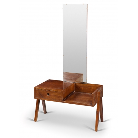 Pierre JEANNERET. Coiffeuse dite "Dressing table" en teck massif.