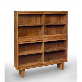 Teak glass-fronted bookcase