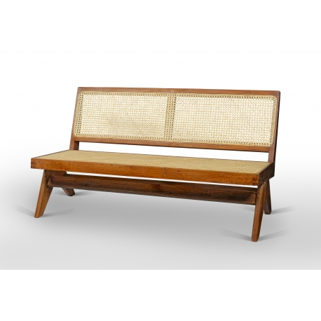 Teak banquette.