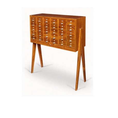 Pierre JEANNERET. File chest in solid teak. 