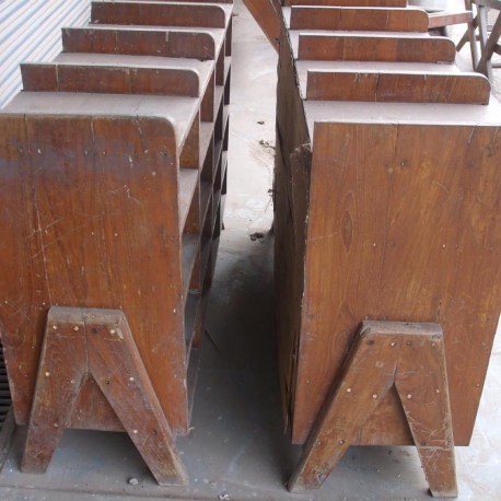 Pierre JEANNERET. Low cupboard in solid teak.