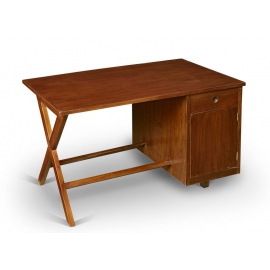 Pierre JEANNERET. Administrative desk in solid teak. 