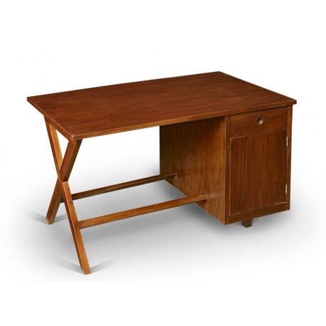 Pierre JEANNERET. Administrative desk in solid teak. 