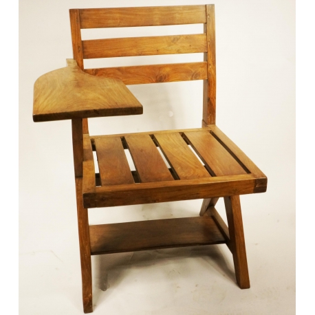 Pierre JEANNERET. Chaise écritoire.