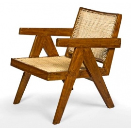 Pierre JEANNERET. Fauteuil en teck.