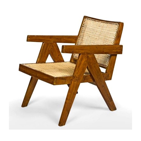 Pierre JEANNERET. Fauteuil en teck.