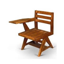 Pierre JEANNERET. Chaise écritoire en sisso.