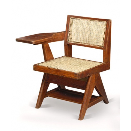 Pierre JEANNERET. Chaise écritoire en teck.