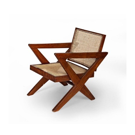 Pierre JEANNERET. Fauteuil en teck.