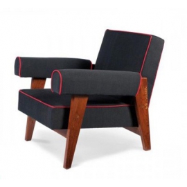 LE CORBUSIER et Pierre JEANNERET. Fauteuil en teck.