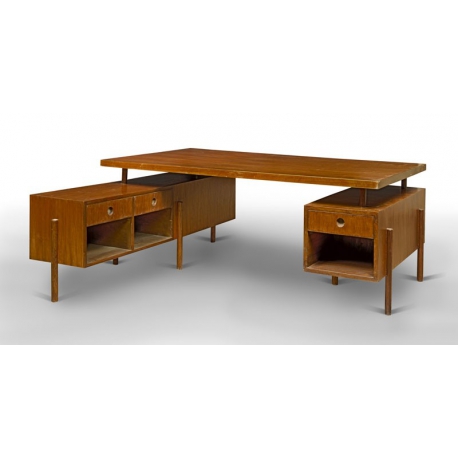 Pierre JEANNERET. Bureau en teck.