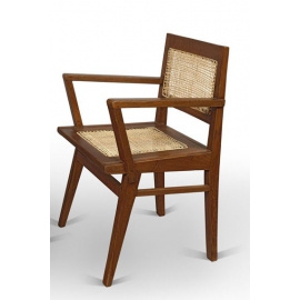 Pierre JEANNERET. Fauteuil en teck.