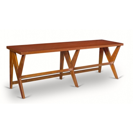 Pierre JEANNERET. Grande console en teck.