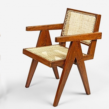 Pierre JEANNERET. Fauteuil en teck.