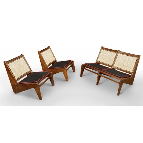 Pierre JEANNERET. Mobilier de salon en teck.