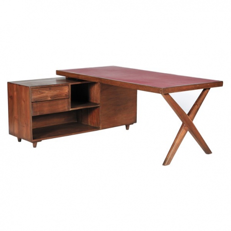 Pierre JEANNERET. Bureau en teck.