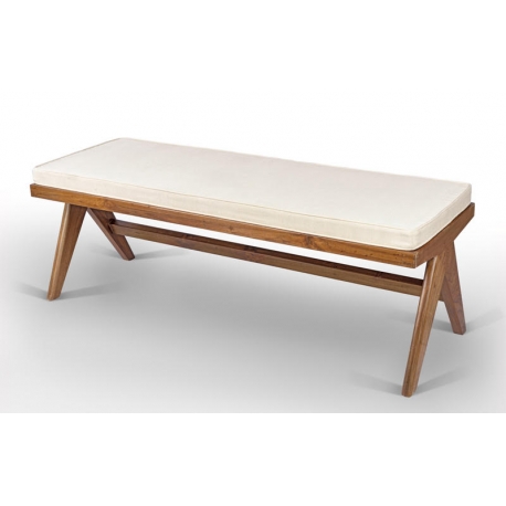 Pierre JEANNERET. Solid teak bench.